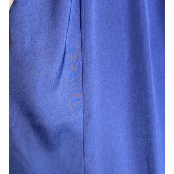 Banana Republic Shirred Waist Slit Midi Skirt Granite Blue Size 4 Slip Skirt - Picture 9 of 15